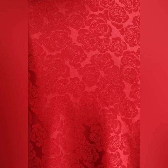 Lulus You're My Type Red Satin Jacquard Midi Slip Dress - Picture 5 of 5